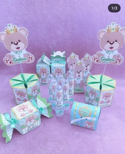 Decoração de festa infantil personalizada ursinho
