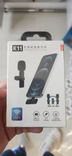 Microfone Sem Fio K11 para Celular - Ideal para Vlog e Lives
