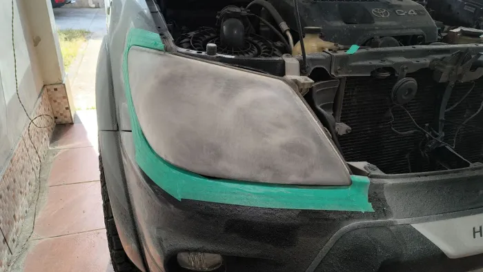 Revitalização de faróis com vapor de polímero 