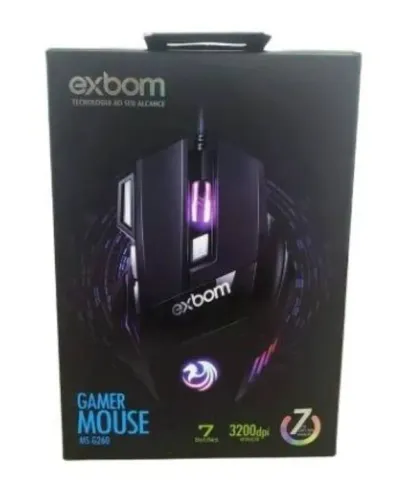 Mouse Gamer Exbom MS-6260 3200 DPI - Novo