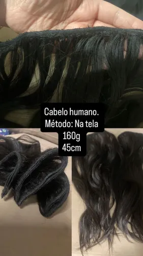 Cabelo Humano - Método: Na tela - 160g - 45cm - Usado