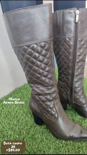Bota de Couro Marrom 36 - Arara Brasil