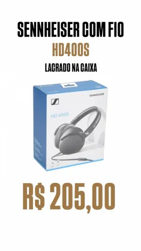 Fone de ouvido Sennheiser HD400S com fio - lacrado na caixa