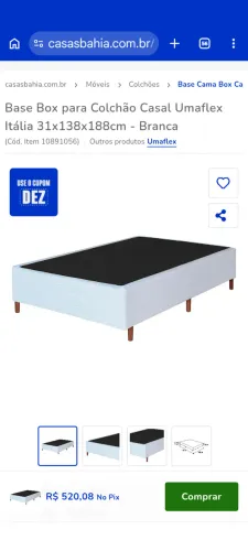 Base Box para colchão casal umaflex