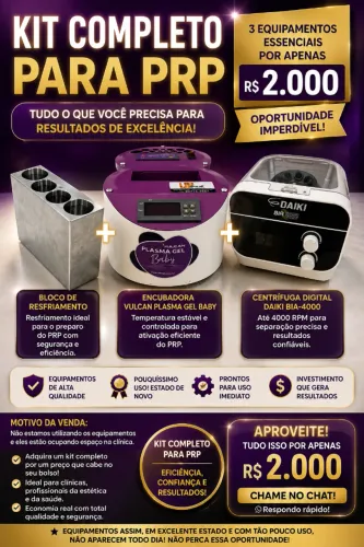 Kit PRP Centrifuga + Encubadora + Bloco de Resfriamento ZERO!!