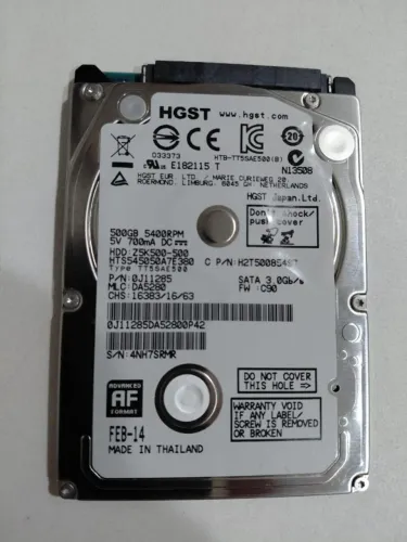 HD de 2.5 SATA de 500GB para notebooks e PCs
