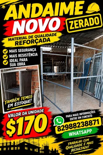 Andaime novo zerado material de qualidade tamanho 1.50 valo $170 só ligar *71 zap