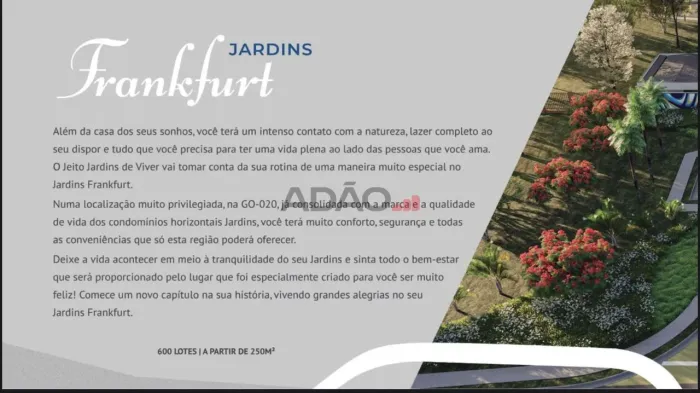 Ágio JARDINS FRANKFURT LOTE COMERCIAL 760M2 SENADOR CANEDO - GO Lote à Venda, 760.00 por R