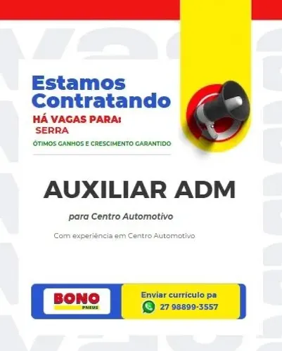 ? OPORTUNIDADE DE EMPREGO! AUXILIAR ADMINISTRATIVO