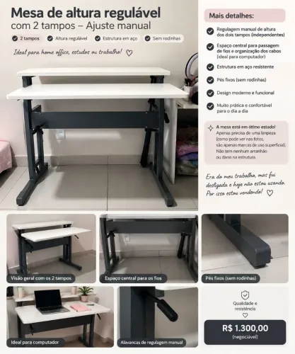 Mesa ergonômica
