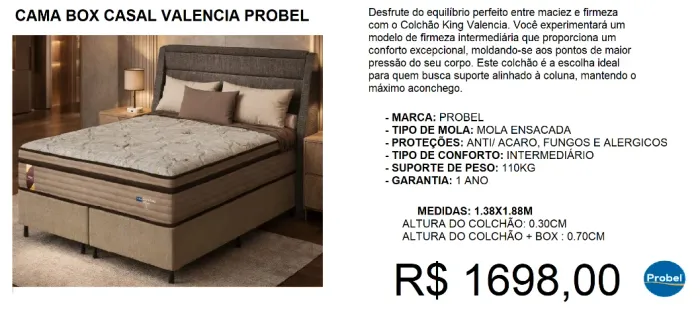 Colchão casal probel - compre hoje e receba em até 72 horas