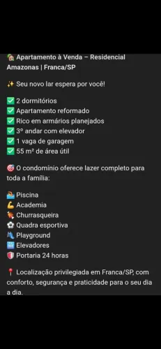Apartamento à Venda - Residencial Amazonas | Franca/SP  ? Seu novo lar espera por você!  ?