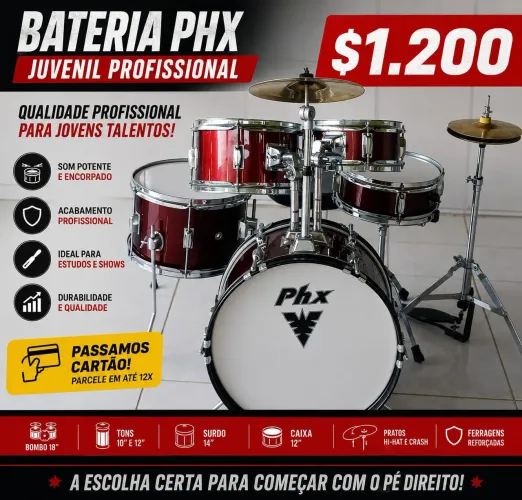 Bateria Phx juvenil profissional 