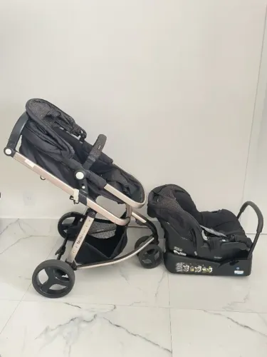Carrinho de bebê -Travel System Mobi Trio Safety 1st - Rosé Gold (Seminovo Completo)