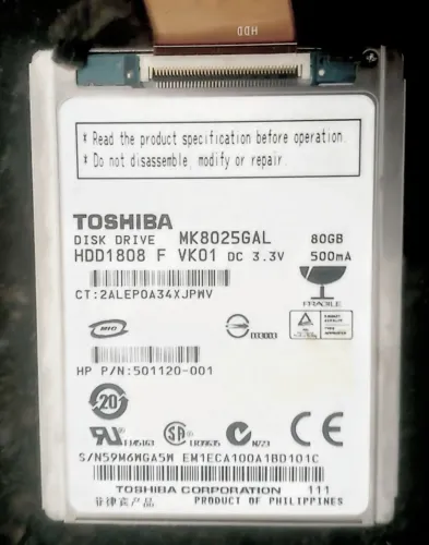 HD LIF/ZIF Toshiba 80GB 1.8" -lModelo MK8025GAL