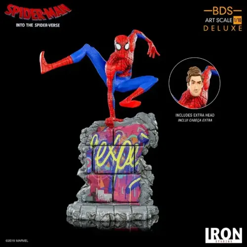 Estatua Spider-Man Into The Spider Verse - Peter B. Paker Escala 1:10 Iron Studios