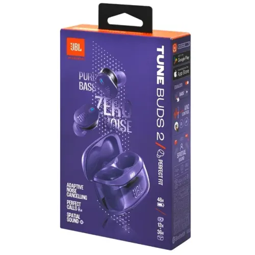 JBL Tune Buds 2 | Bluetooth Branco, Preto ou Roxo com Cancelamento de Ruído