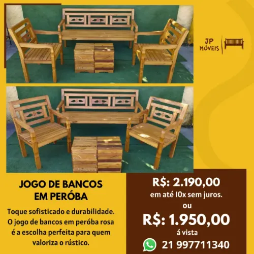 Jogo de Bancos em Peróba Rosa