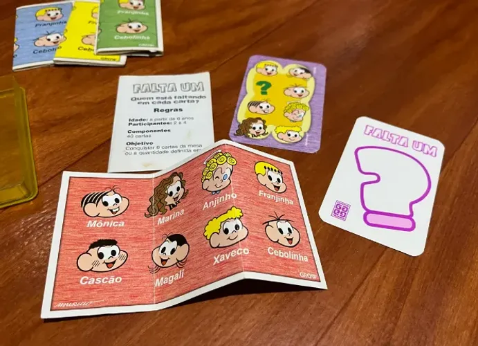 Jogo/card game Falta Um - Turma da Mônica - COMPLETO - USADO - LEIA A DESCRIÇÃO!