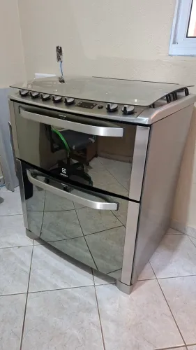 Fogão Electrolux Inox 5 Bocas 76RXD Duplo Forno Tripla Chama