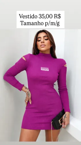 Vestido manga longa moda gringa