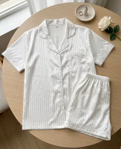 Pijama Feminino Cetim Luxo- M Conjunto 2 Peças Confortável + BRINDE