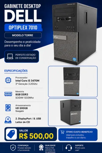 Dell Desktop Intel Core i5 8GB HD 500GB