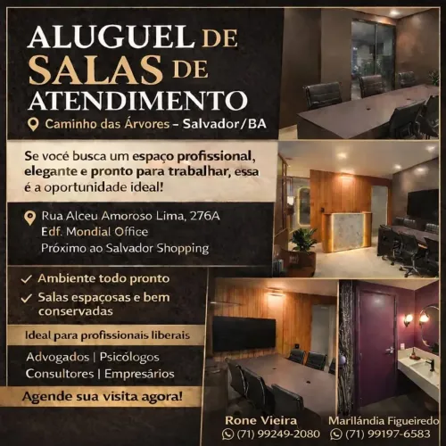 ALUGUEL DE SALAS DE ATENDIMENTO, ESCRITÓRIO / CAMINHO DAS ÁRVORES