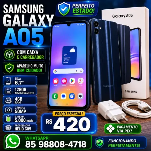 Samsung Galaxy A05 128GB 4GB RAM - Perfeito Estado - R$ 420