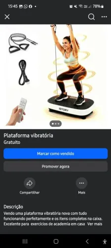 Vendo plataforma vibratória