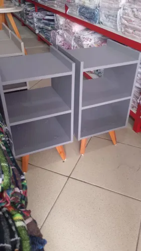 Criado mudo par cor cinza luxo