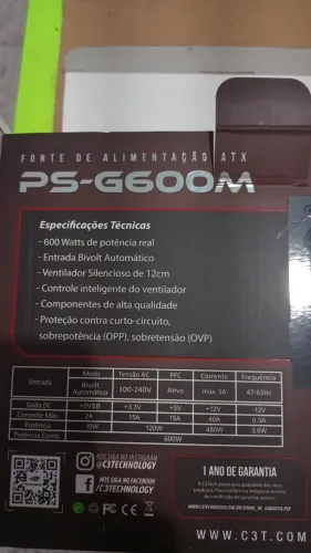 fonte pc gamer ps-g600m 600w usada