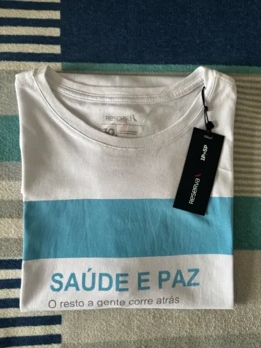 Camiseta Masculina Reserva na Etiqueta Tamanho GG