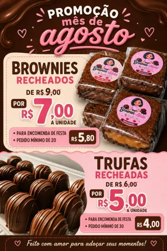 Brownies e trufas recheadas