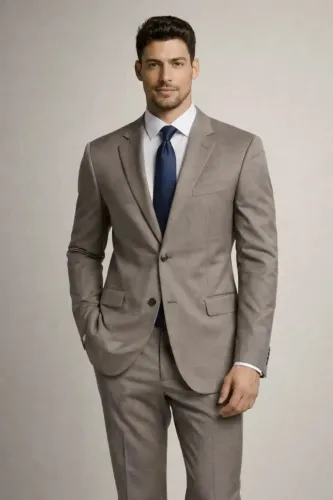 terno calvin klein original 100% lã cor taupe (cinza/marrom) tamanho 50 (usado)