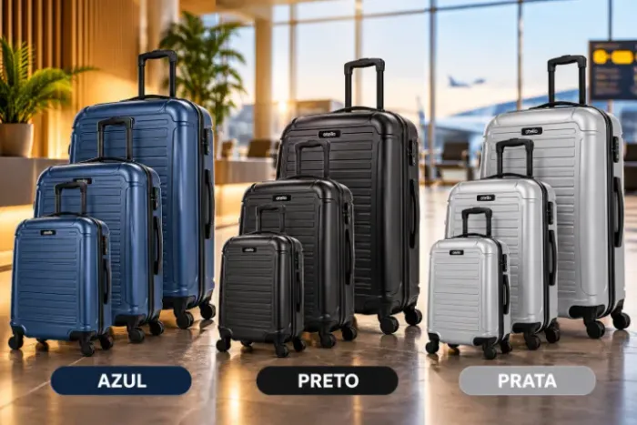 KIT MALA DE VIAGEM 3 PEÇAS - P, M E G