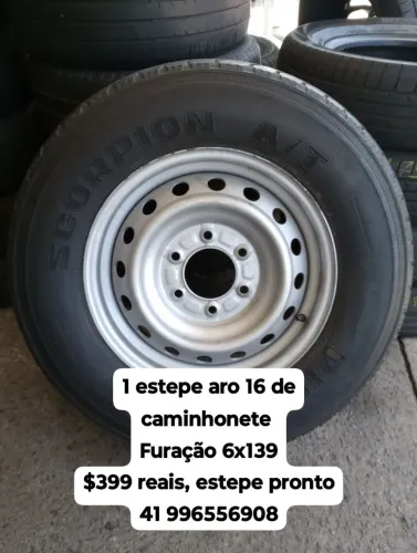 Estepe aro 16 de caminhonete furação 6x139 roda e pneu pronto.