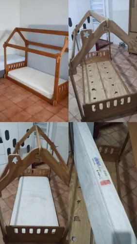 Cama montessoriana infantil estilo casinha