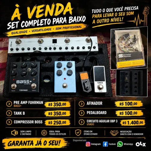 ? ANÚNCIO DE VENDA - EQUIPAMENTOS PARA CONTRABAIXO
