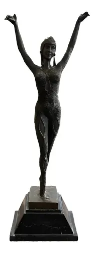 Escultura Antiga Chiparus Bailarina Bronze Egyptian Dancer