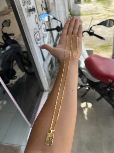 Kit cordão + pulseira banhada a ouro 18K
