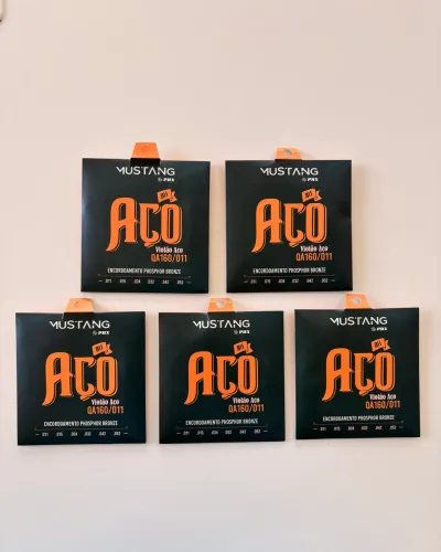 Encordoamento para violão de aço Mustang 011- kit com 5