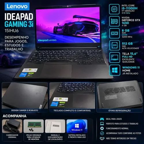 Lenovo IdeaPad Gaming 3i i5 11ª GTX 1650 4GB 512GB SSD