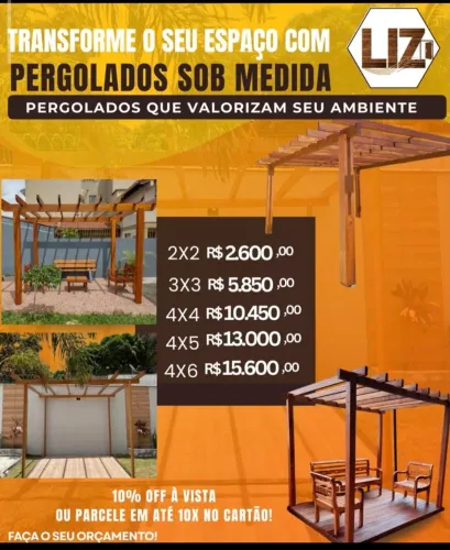 Pergolados para seu jardim ou varanda.