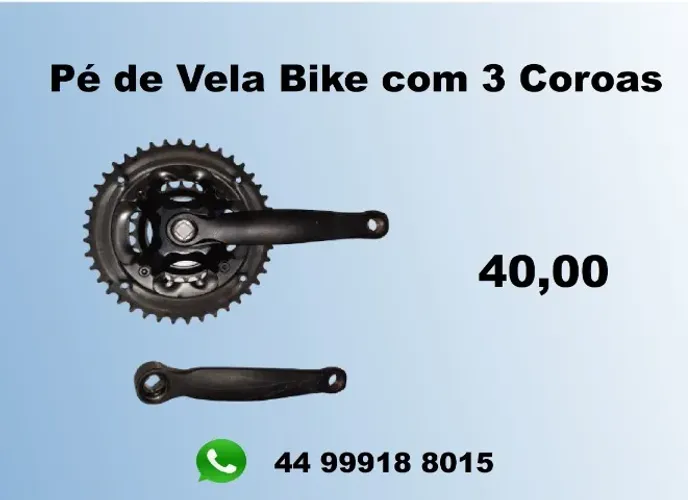 Pé de Vela Bike com 3 Coroas