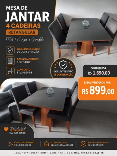 Mesa 4 cadeiras 