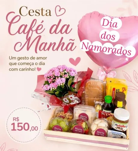 Cesta de Café da Manhã Dia dos Namorados