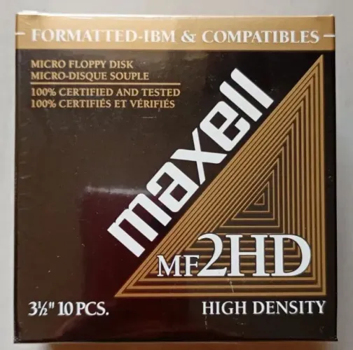 Caixa de Disquetes 3.5 Maxell MF2HD - 10 Unidades - Lacrada Original  