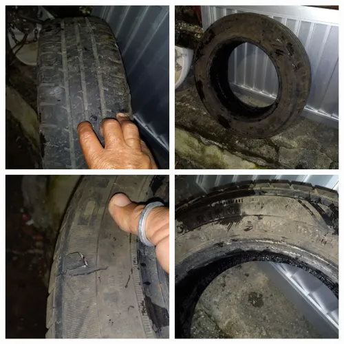 Pneu aro 14, 175, 65, precisa de conserto.