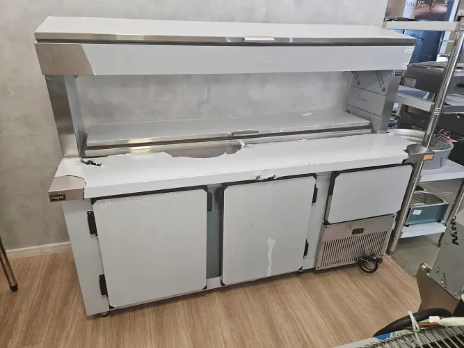 balcão condimentador duplo refrigerado de inox